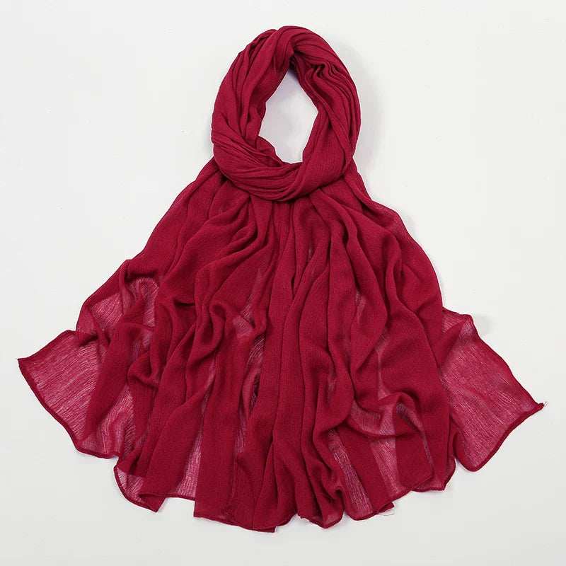 Crinkle Rayon Hijab – Elegant & Airy - Abaya Vida