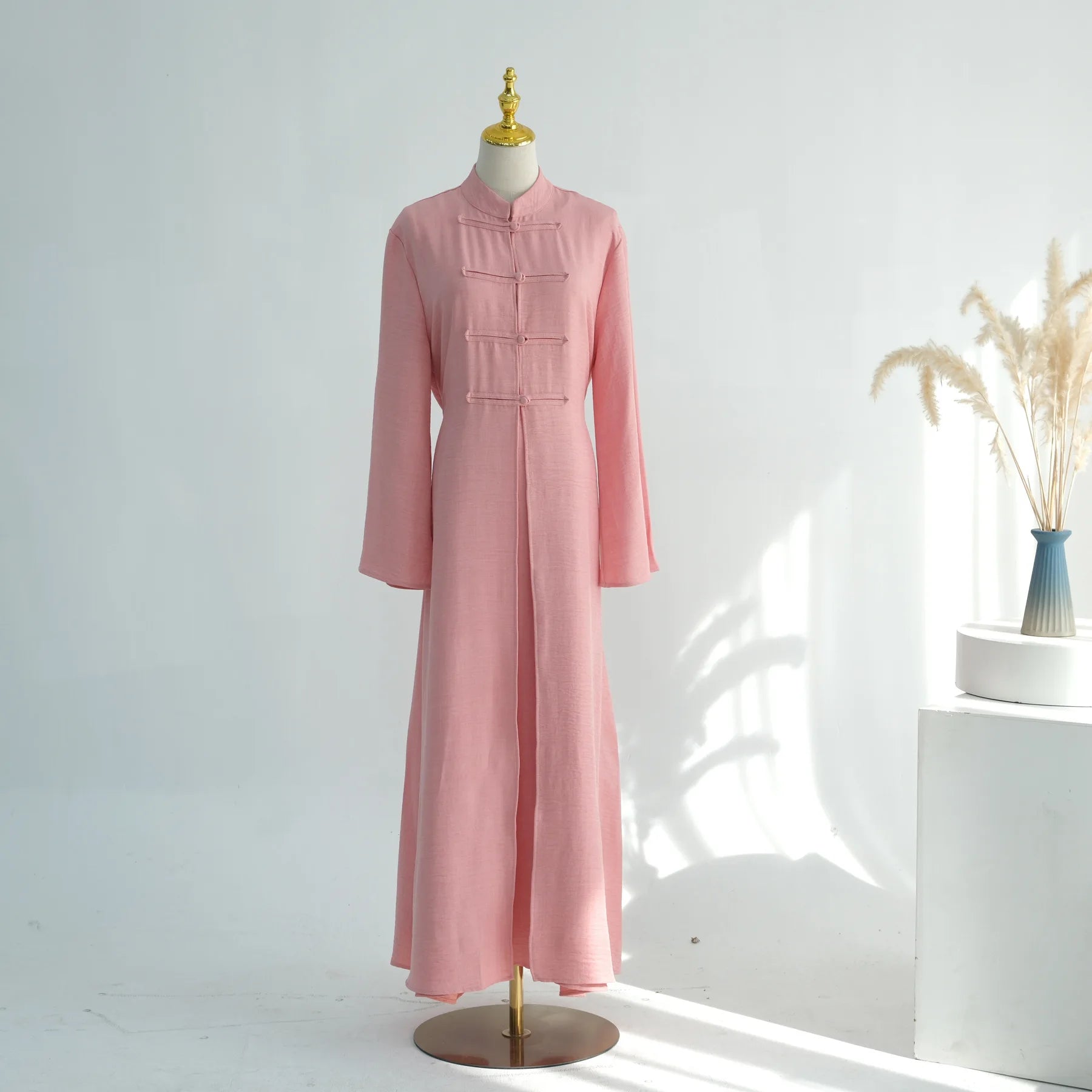 Two-Piece Arabic Modest Abaya Set – Cardigan & Inner Dress | AbayaVida