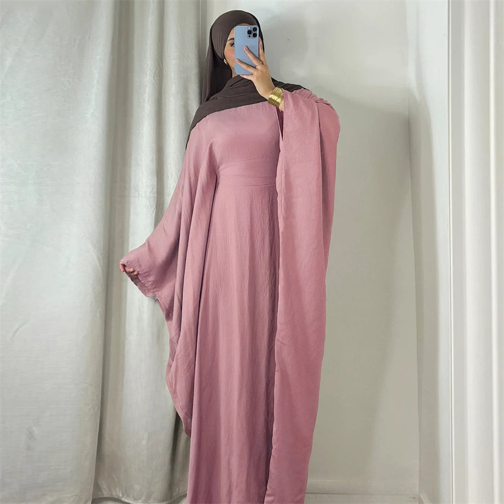 Soft Crepe Khimar Batwing Set with Hijab – Pullover Prayer Dress | AbayaVida