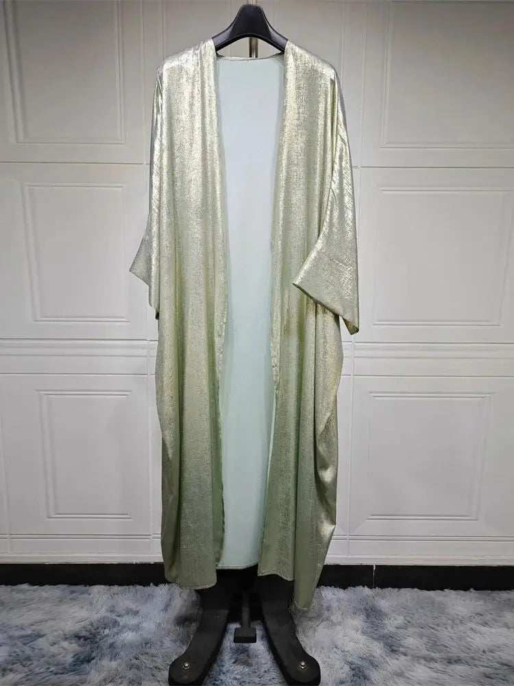 Shiny Satin Open Abaya - Abaya Vida