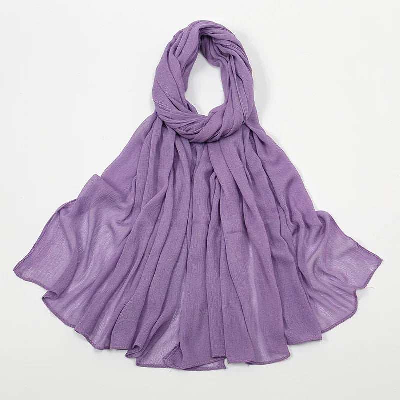 Crinkle Rayon Hijab – Elegant & Airy - Abaya Vida