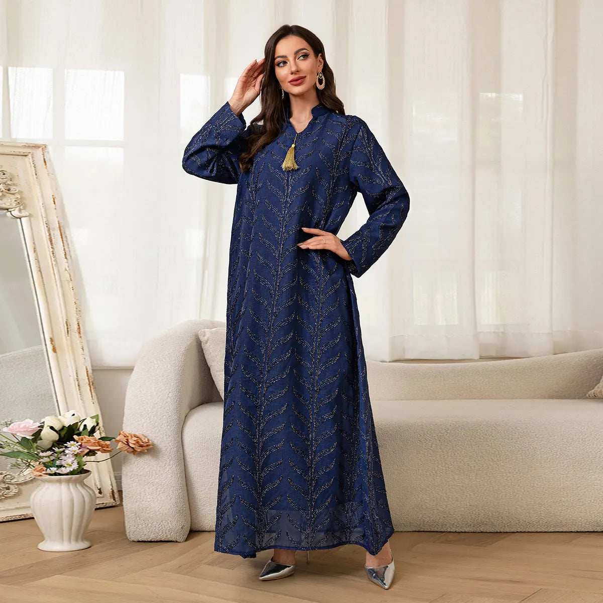 Golden Blossom Abaya - Abaya Vida