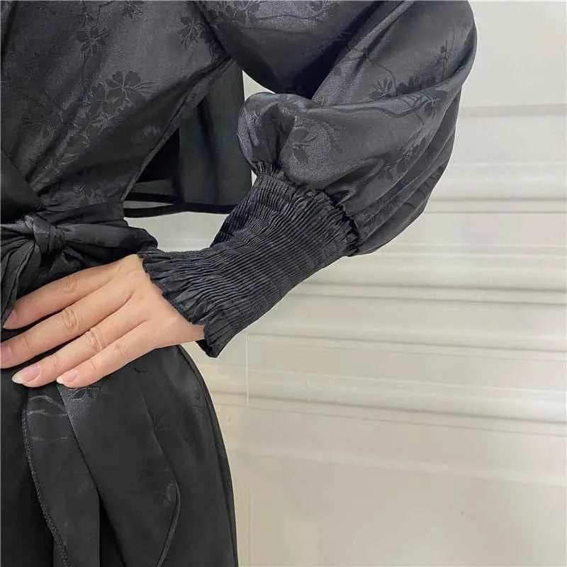 Eid Satin Ruffle Abaya - Abaya Vida