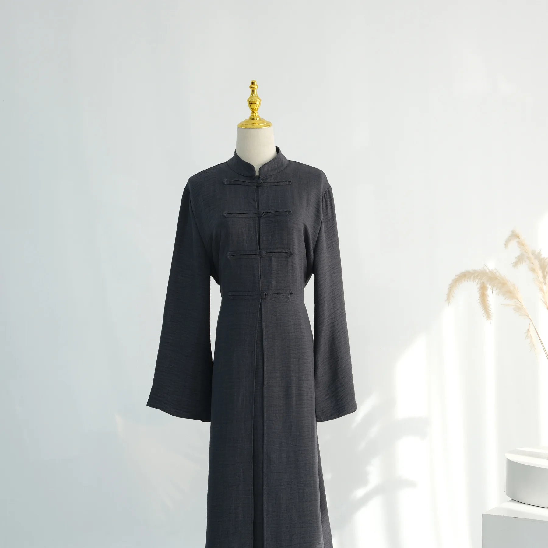 Two-Piece Arabic Modest Abaya Set – Cardigan & Inner Dress | AbayaVida