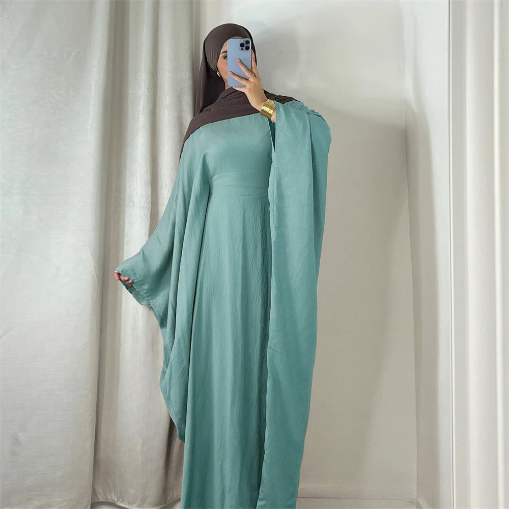 Soft Crepe Khimar Batwing Set with Hijab – Pullover Prayer Dress | AbayaVida