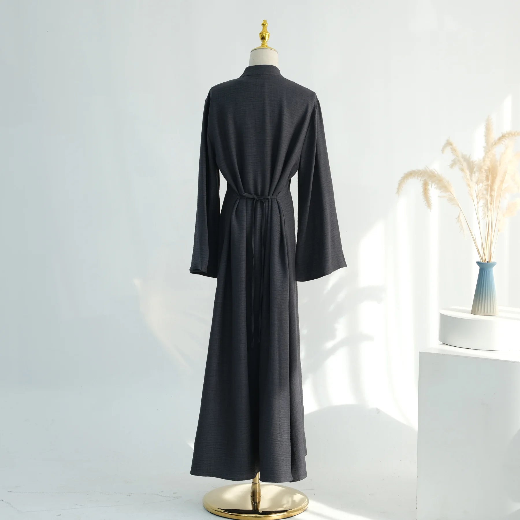 Two-Piece Arabic Modest Abaya Set – Cardigan & Inner Dress | AbayaVida