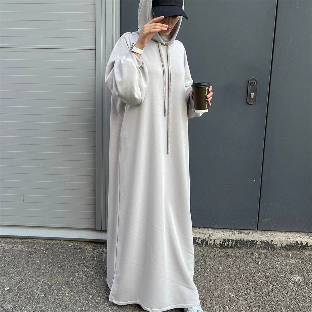 Ramadan Hoodie Abaya – Soft Jersey Pullover Prayer Robe