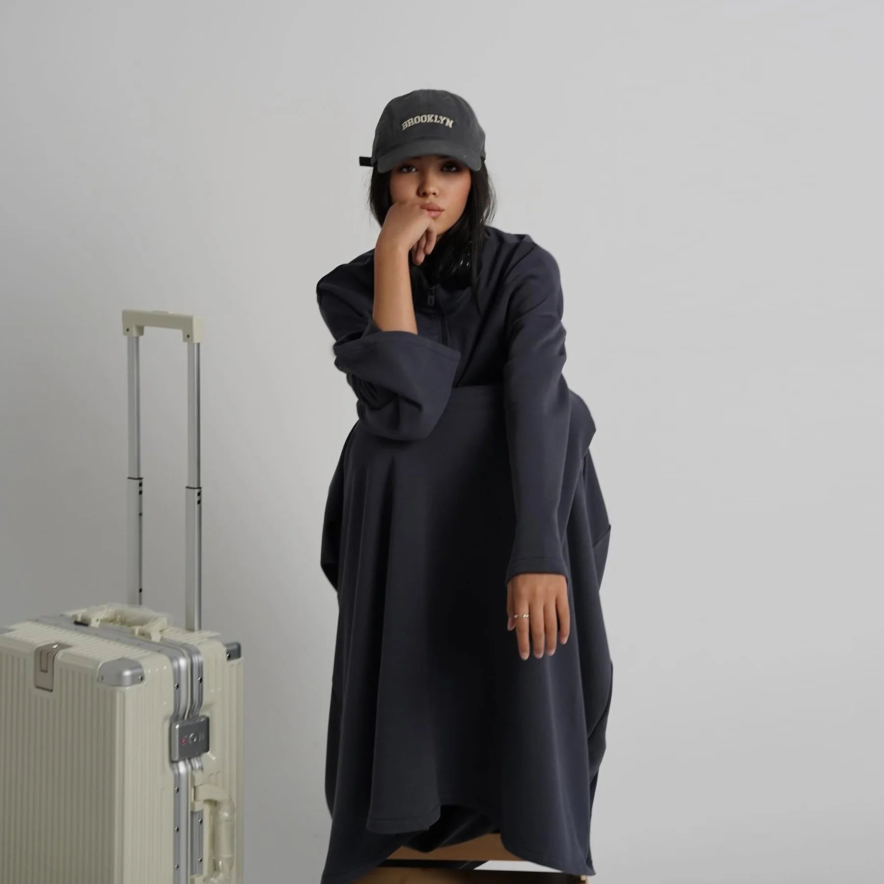 Two Piece Cotton Abaya Suit for Women – Elegant Top & Skirt Set
