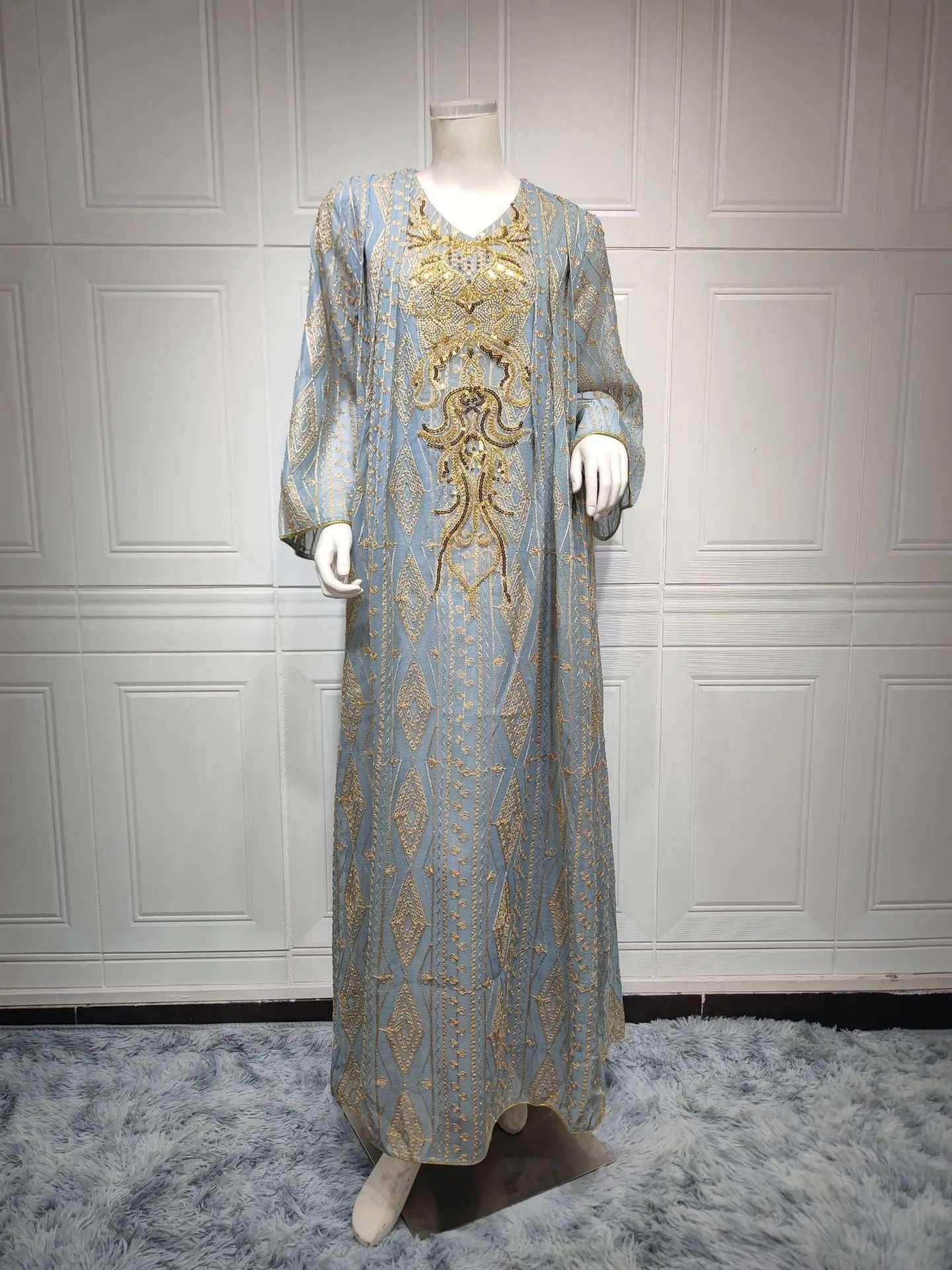 Regal Beaded Embroidered Abaya - Abaya Vida