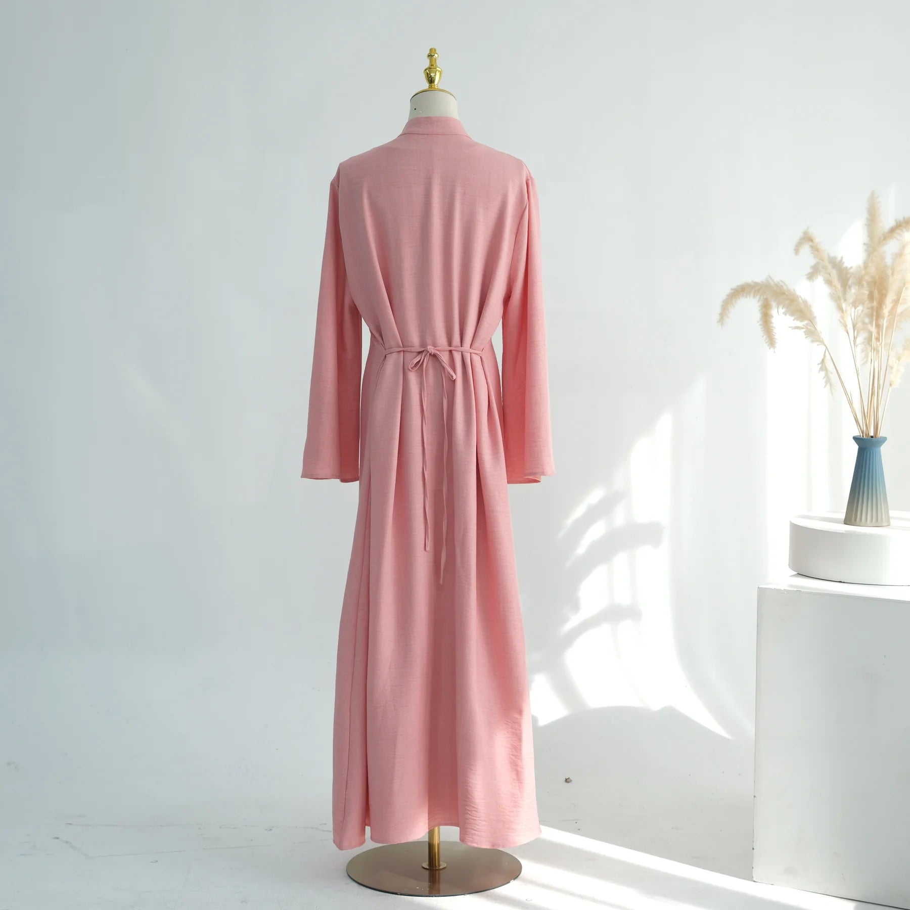 Two-Piece Arabic Modest Abaya Set – Cardigan & Inner Dress | AbayaVida