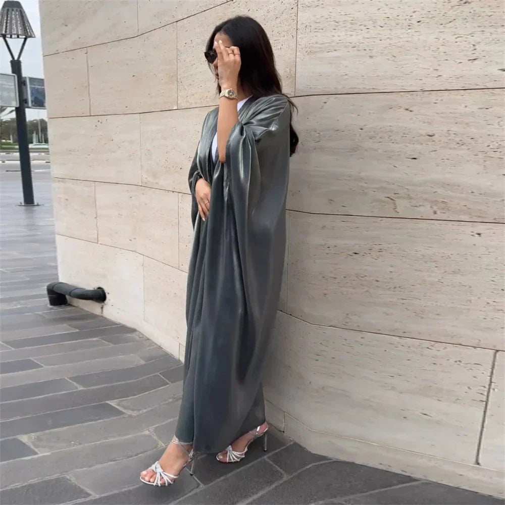 Rose Satin Batwing Abaya - Abaya Vida