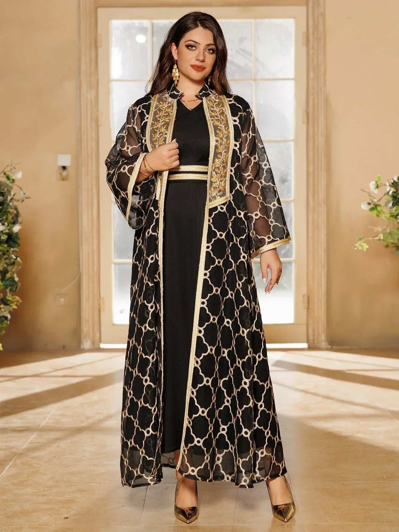 Embroidered Eid Abaya Set - Abaya Vida
