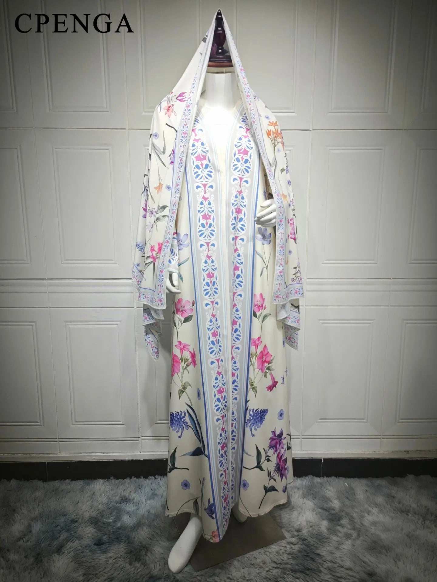 Floral Elegance Abaya - Abaya Vida