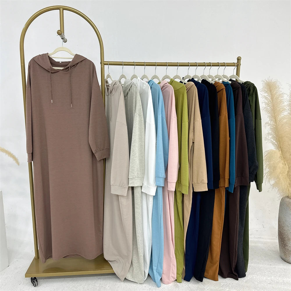 Ramadan Hoodie Abaya – Soft Jersey Pullover Prayer Robe