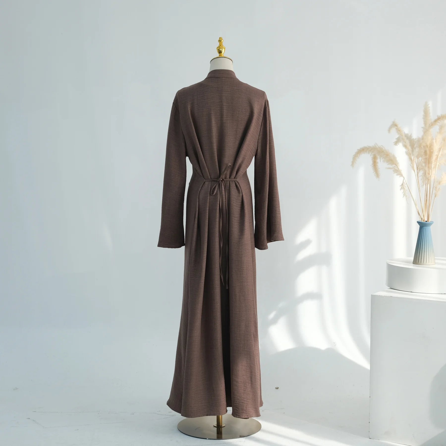 Two-Piece Arabic Modest Abaya Set – Cardigan & Inner Dress | AbayaVida