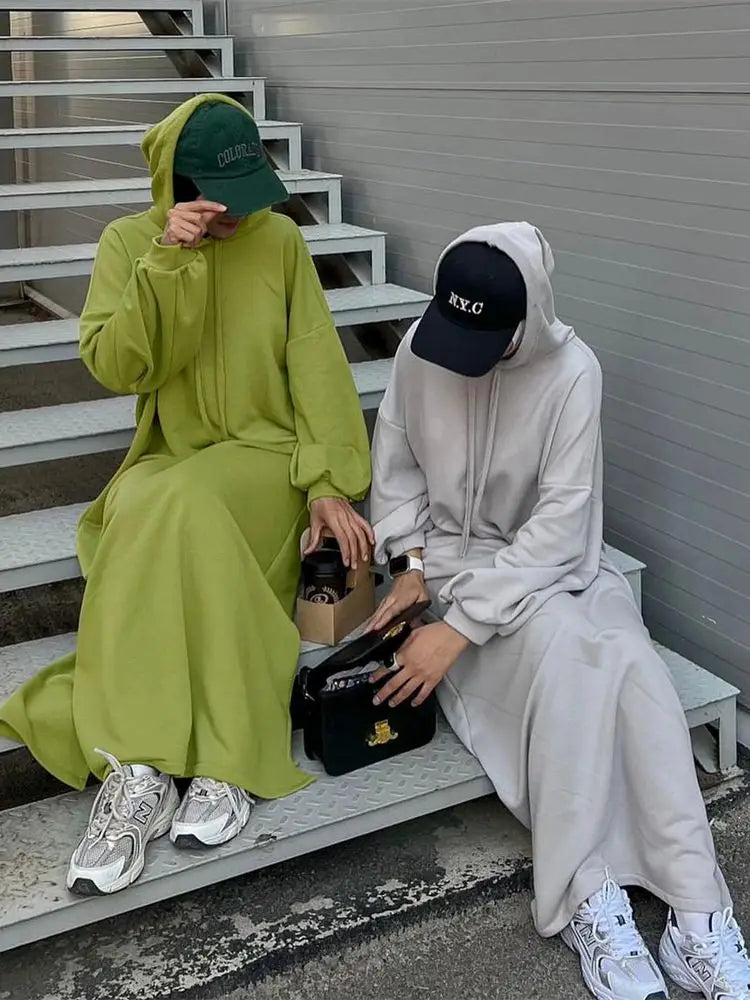 Ramadan Hoodie Abaya – Soft Jersey Pullover Prayer Robe