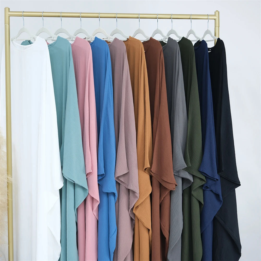 Soft Crepe Khimar Batwing Set with Hijab – Pullover Prayer Dress | AbayaVida