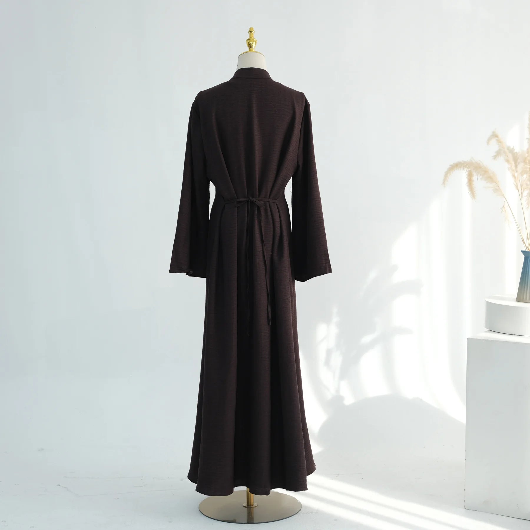 Two-Piece Arabic Modest Abaya Set – Cardigan & Inner Dress | AbayaVida