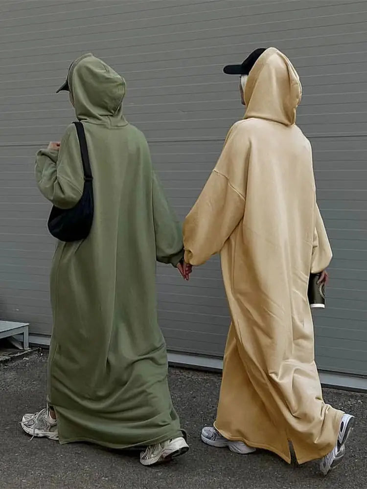 Ramadan Hoodie Abaya – Soft Jersey Pullover Prayer Robe