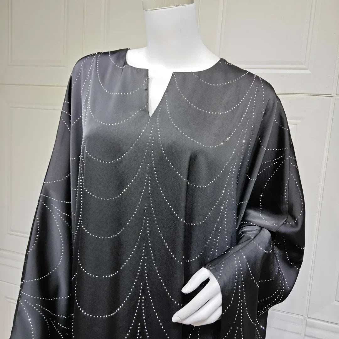 Diamond Satin Abaya - Abaya Vida