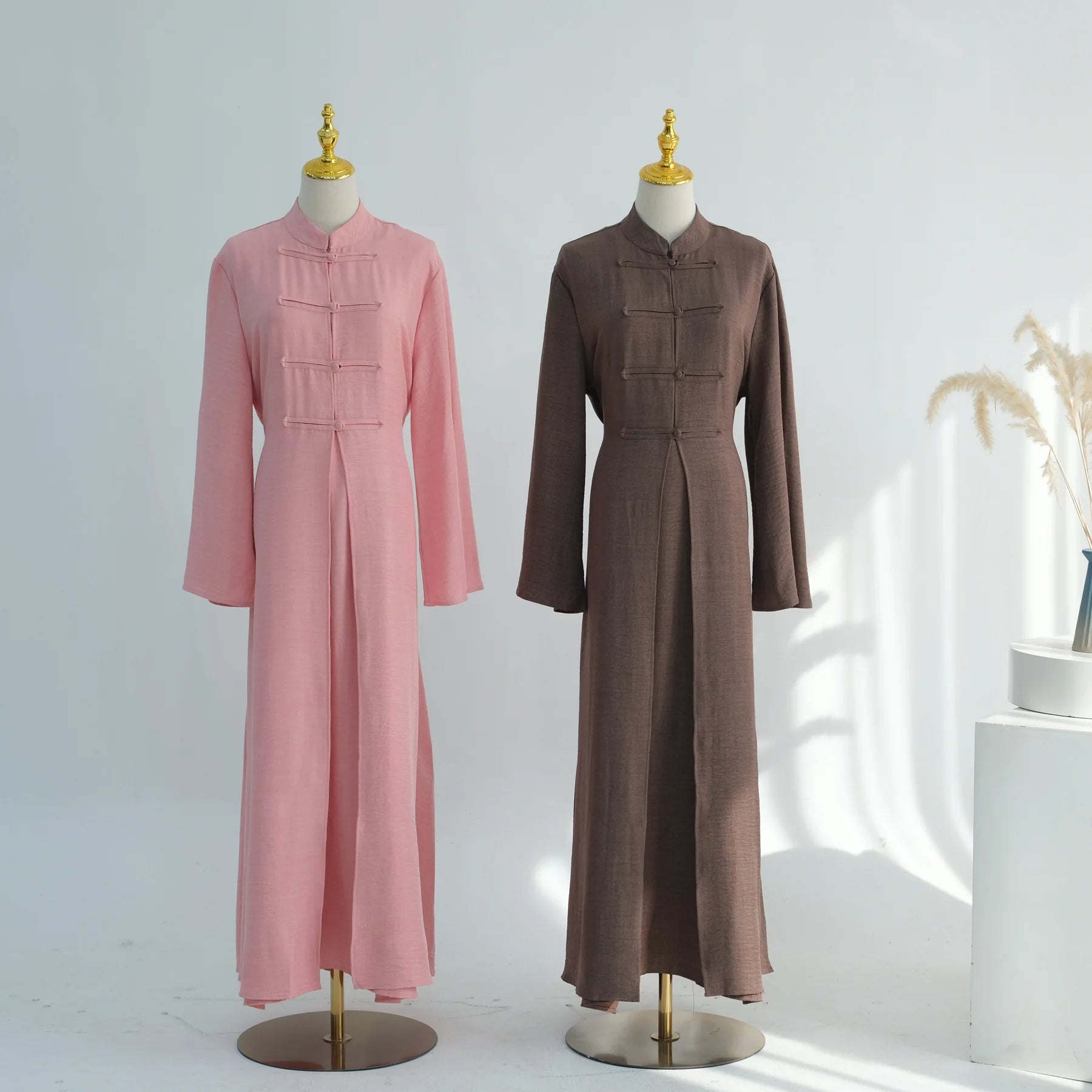 Two-Piece Arabic Modest Abaya Set – Cardigan & Inner Dress | AbayaVida