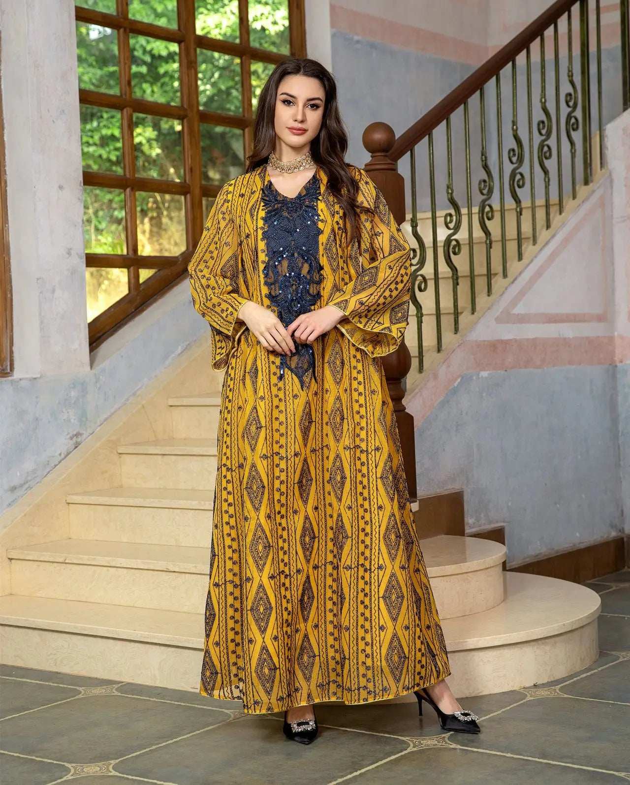 Regal Beaded Embroidered Abaya - Abaya Vida