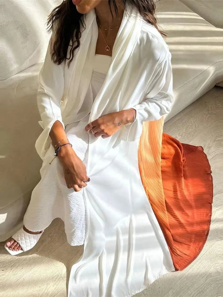 Open Chiffon Kimono Abaya – Flowing Layering Robe