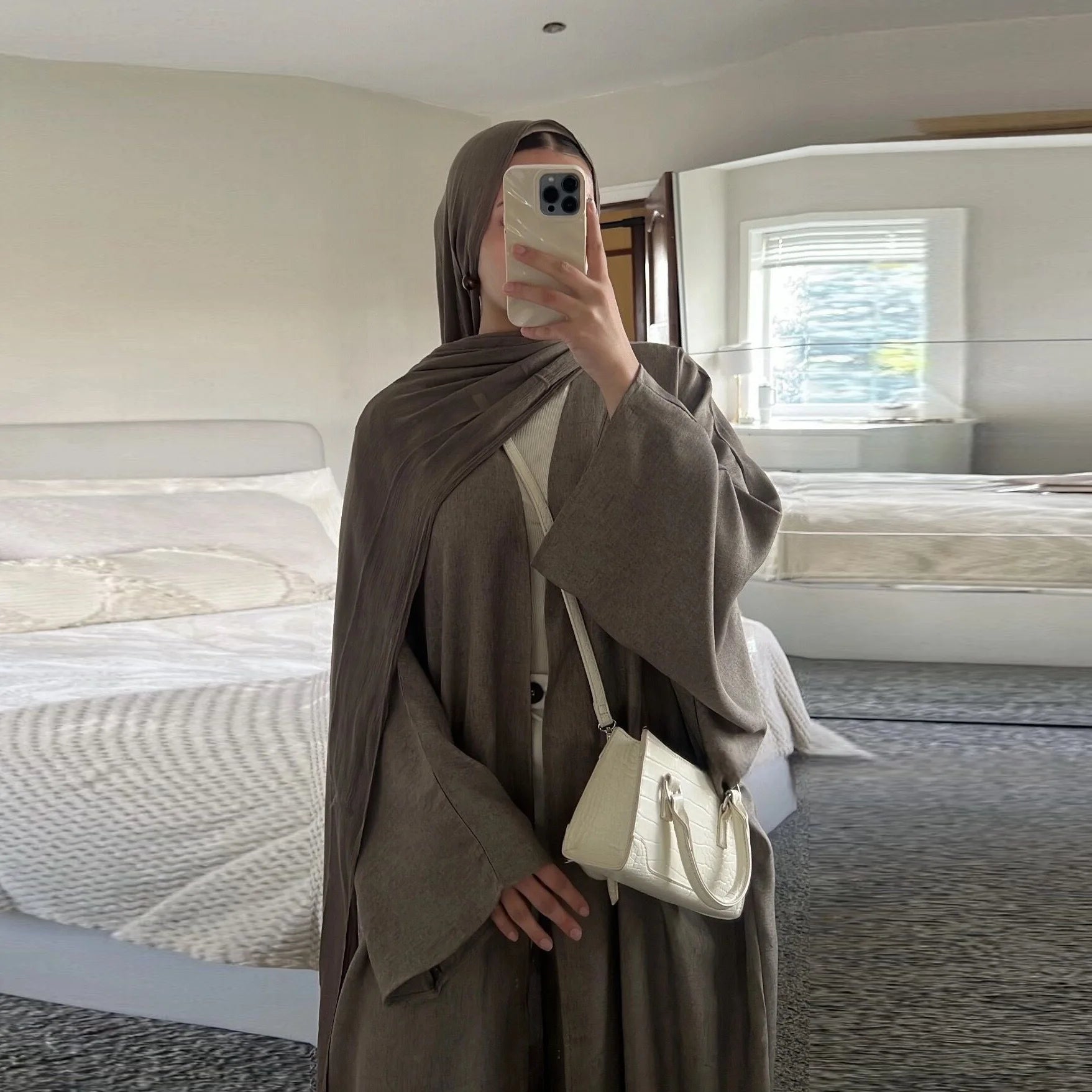 Eid Cardigan Robe – Wide Draped Open Front Abaya | AbayaVida