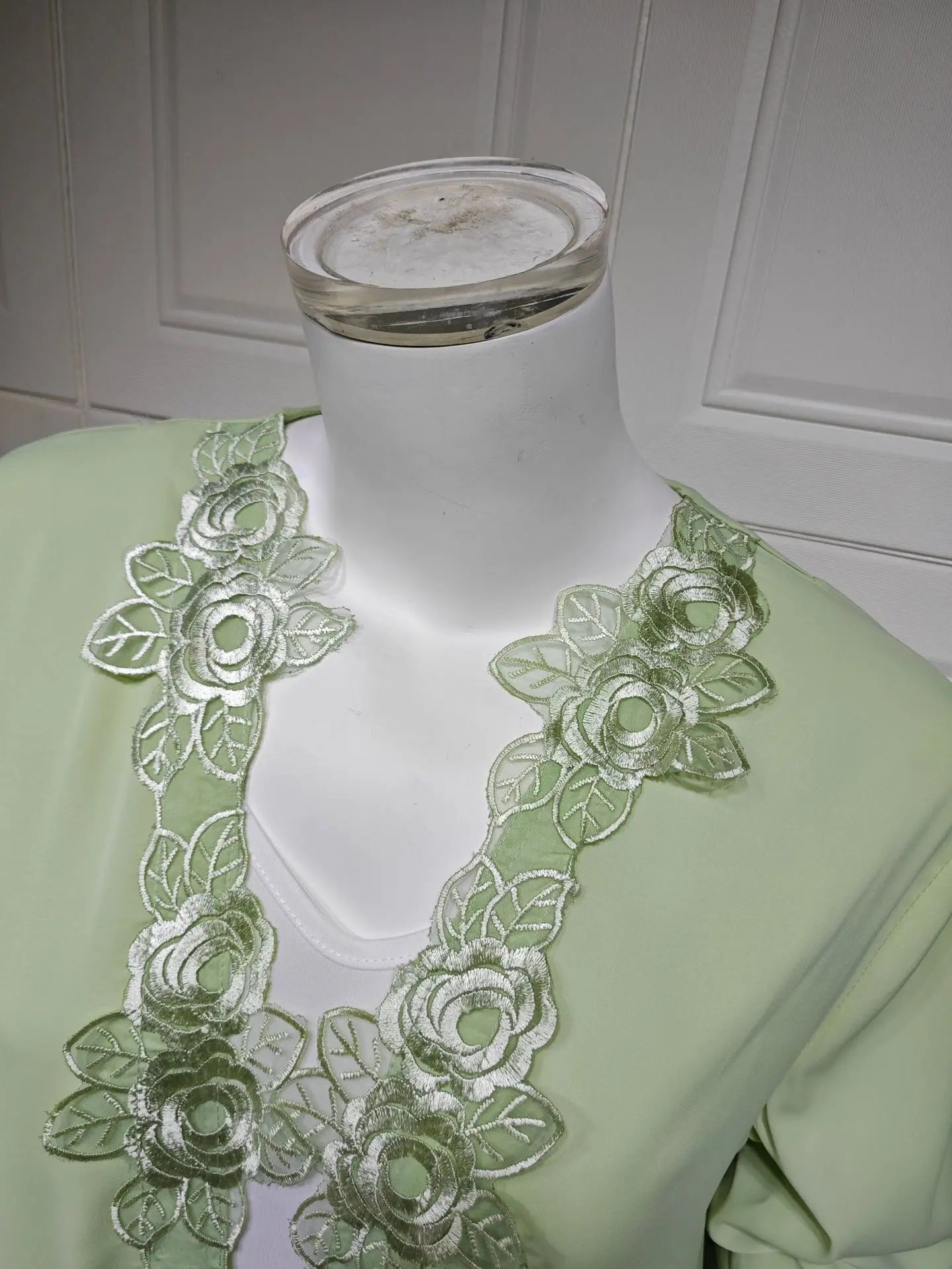 Embroidered Eid Cardigan Robe – Open Front Party Abaya in Green | AbayaVida