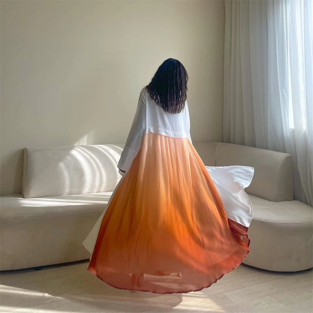 Open Chiffon Kimono Abaya – Flowing Layering Robe
