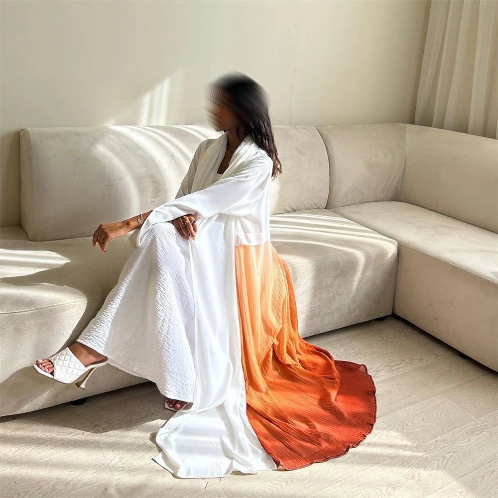 Open Chiffon Kimono Abaya – Flowing Layering Robe