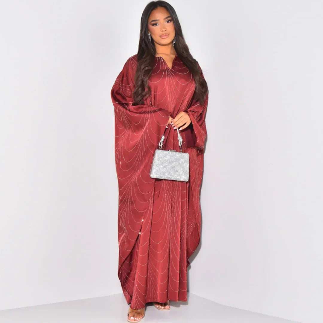Diamond Satin Abaya - Abaya Vida