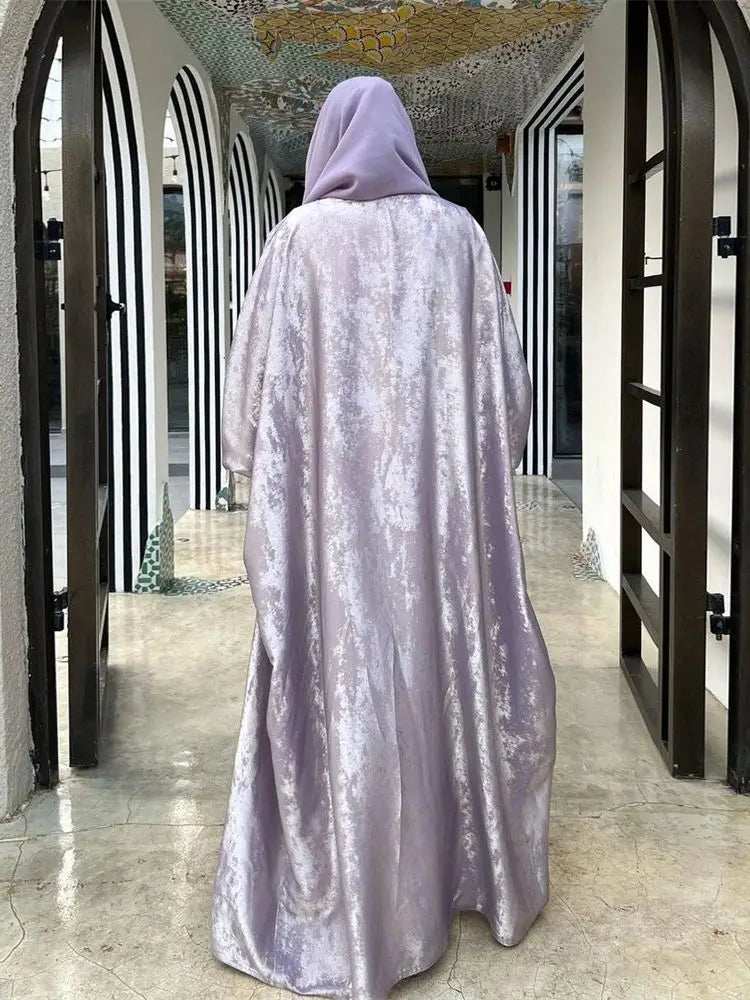 Shiny Satin Open Abaya - Abaya Vida