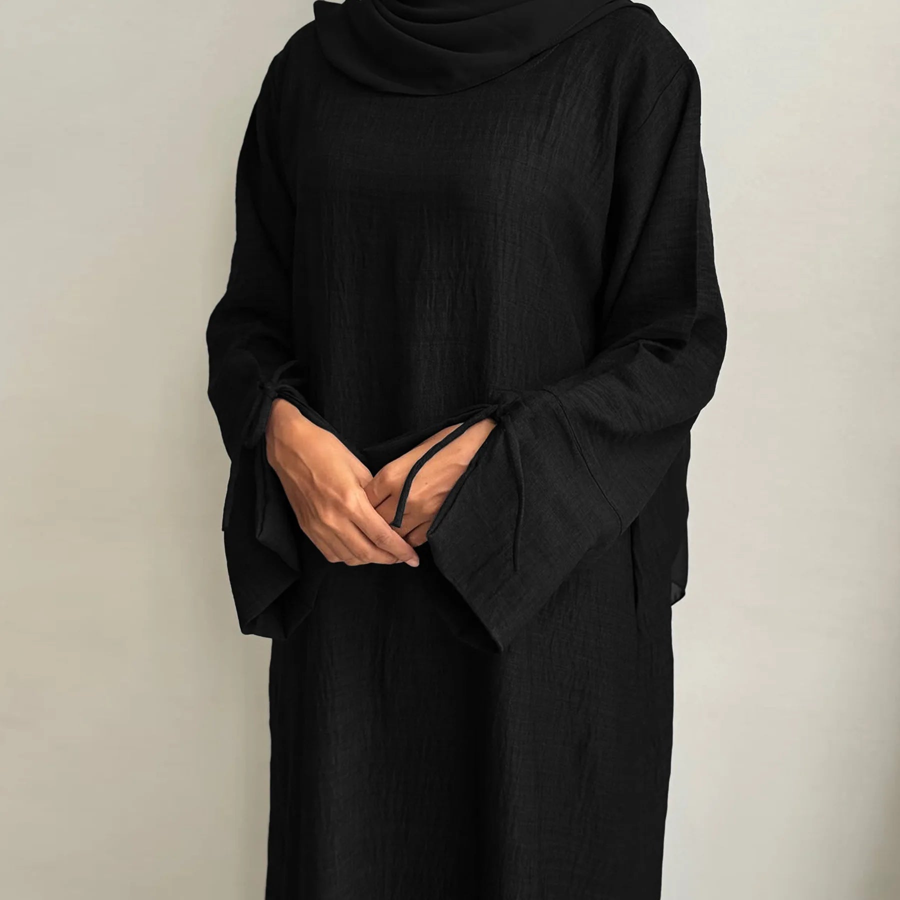Extra-Loose Drop Shoulder Abaya – Plus-Size Friendly A-Line Robe - Dark Coffee - S | AbayaVida