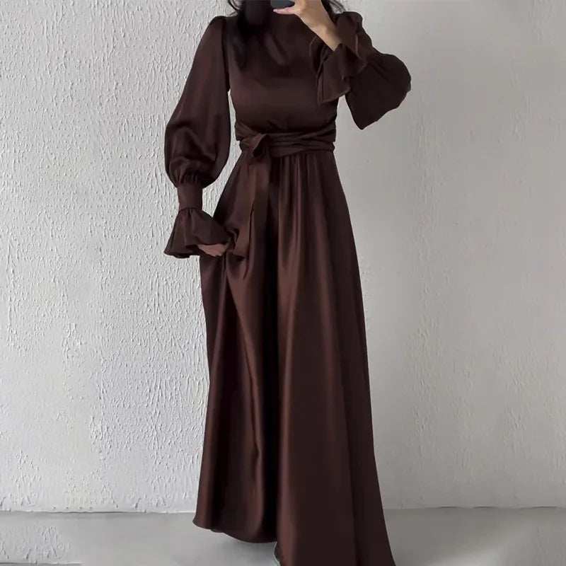 Lotus Charm Belted Abaya - Abaya Vida