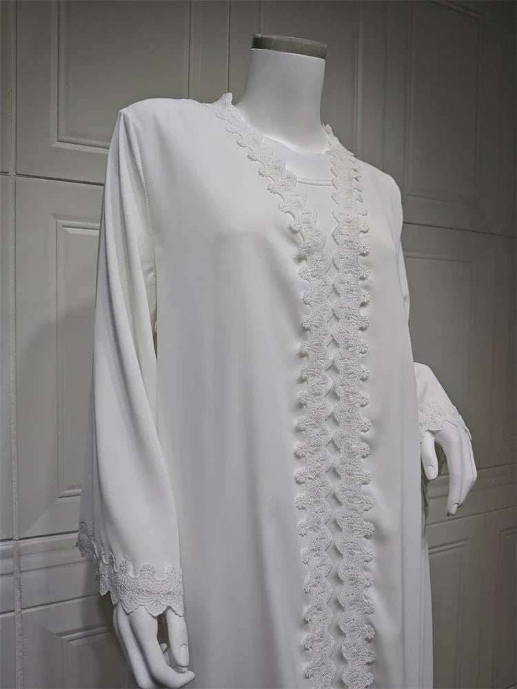 Ivory Lace Abaya - Abaya Vida