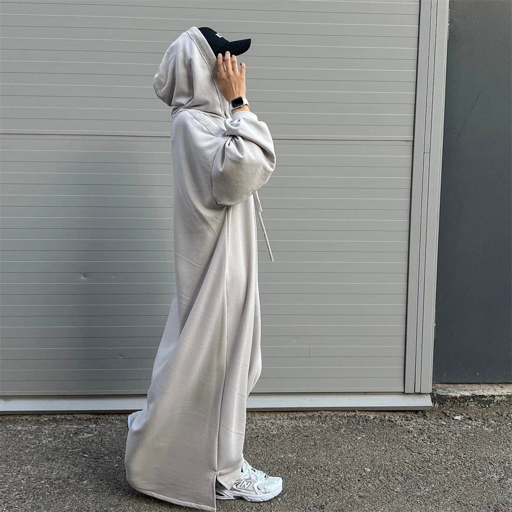 Ramadan Hoodie Abaya – Soft Jersey Pullover Prayer Robe