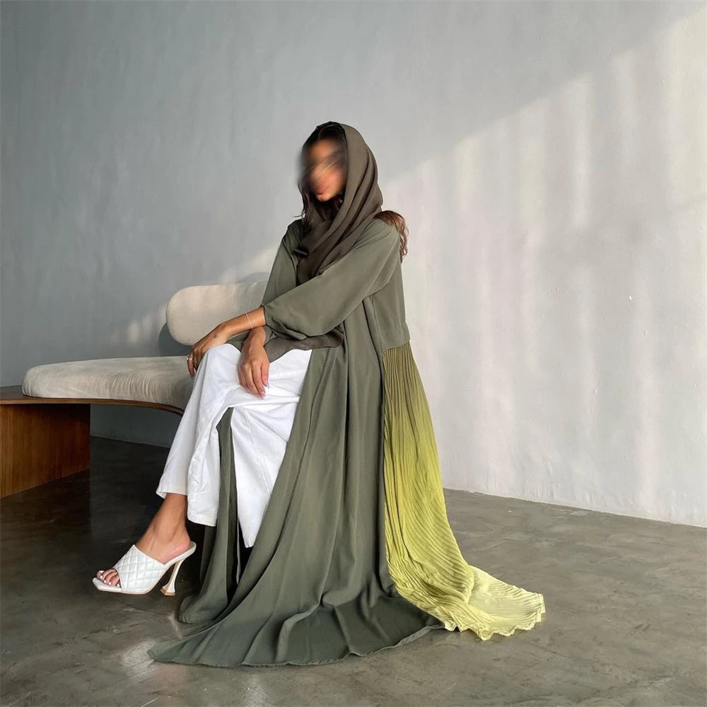 Open Chiffon Kimono Abaya – Flowing Layering Robe
