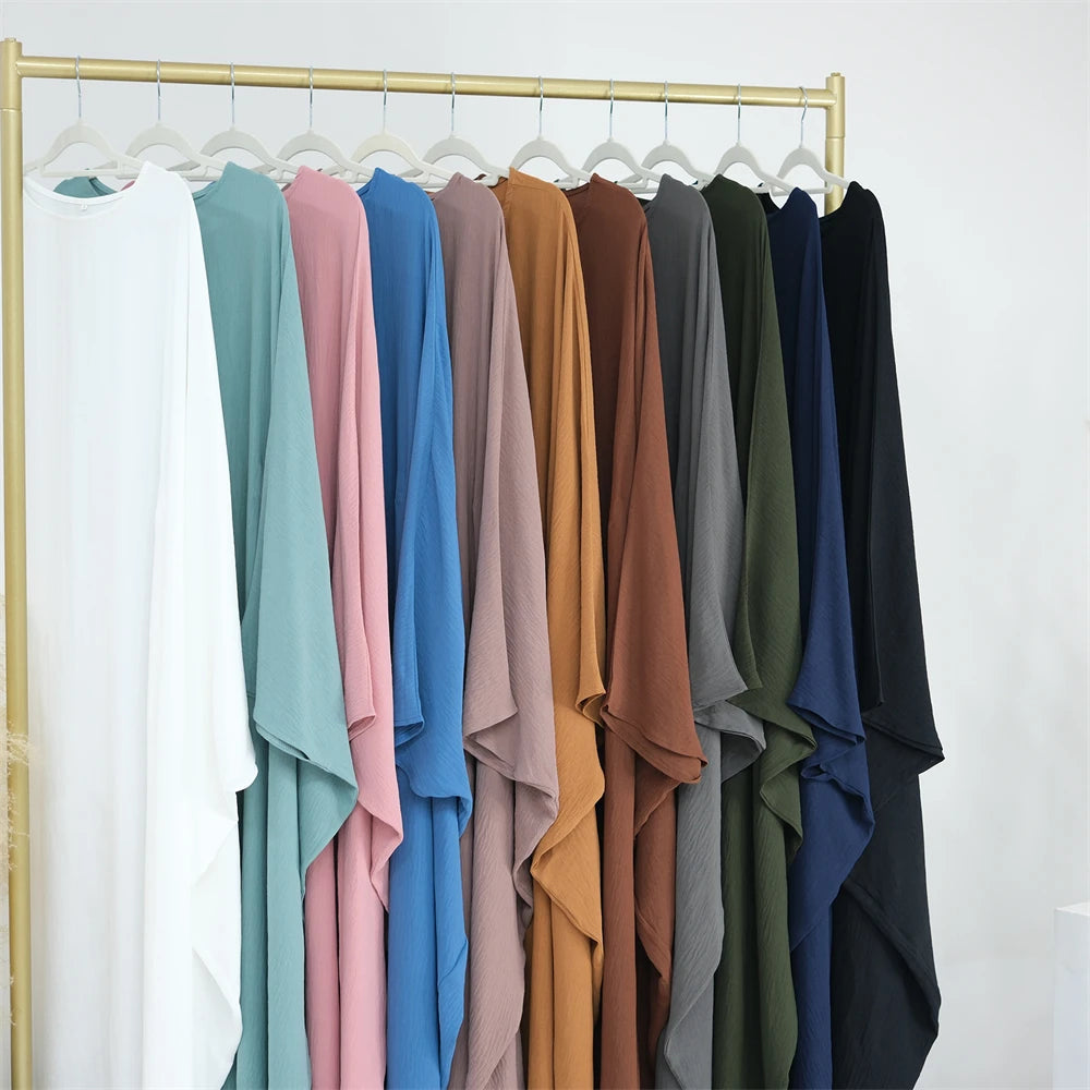 Soft Crepe Khimar Batwing Set with Hijab – Pullover Prayer Dress | AbayaVida