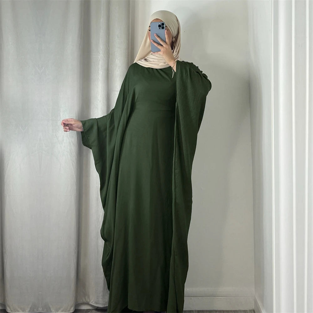 Soft Crepe Khimar Batwing Set with Hijab – Pullover Prayer Dress | AbayaVida