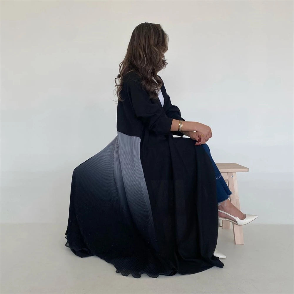 Open Chiffon Kimono Abaya – Flowing Layering Robe