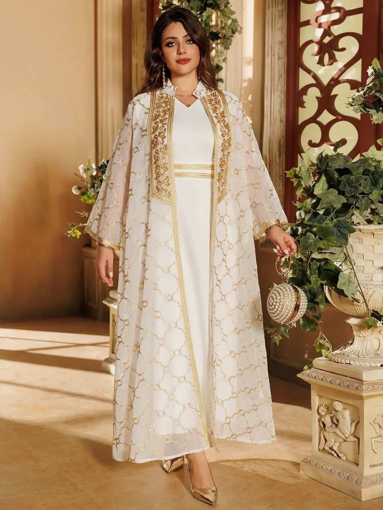 Embroidered Eid Abaya Set - Abaya Vida