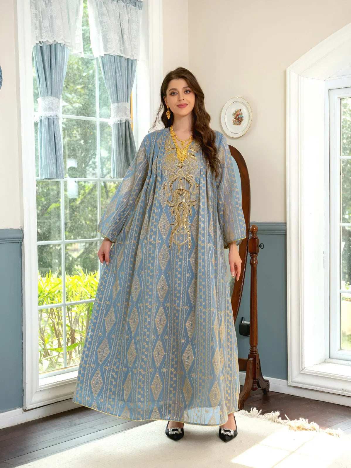Regal Beaded Embroidered Abaya - Abaya Vida