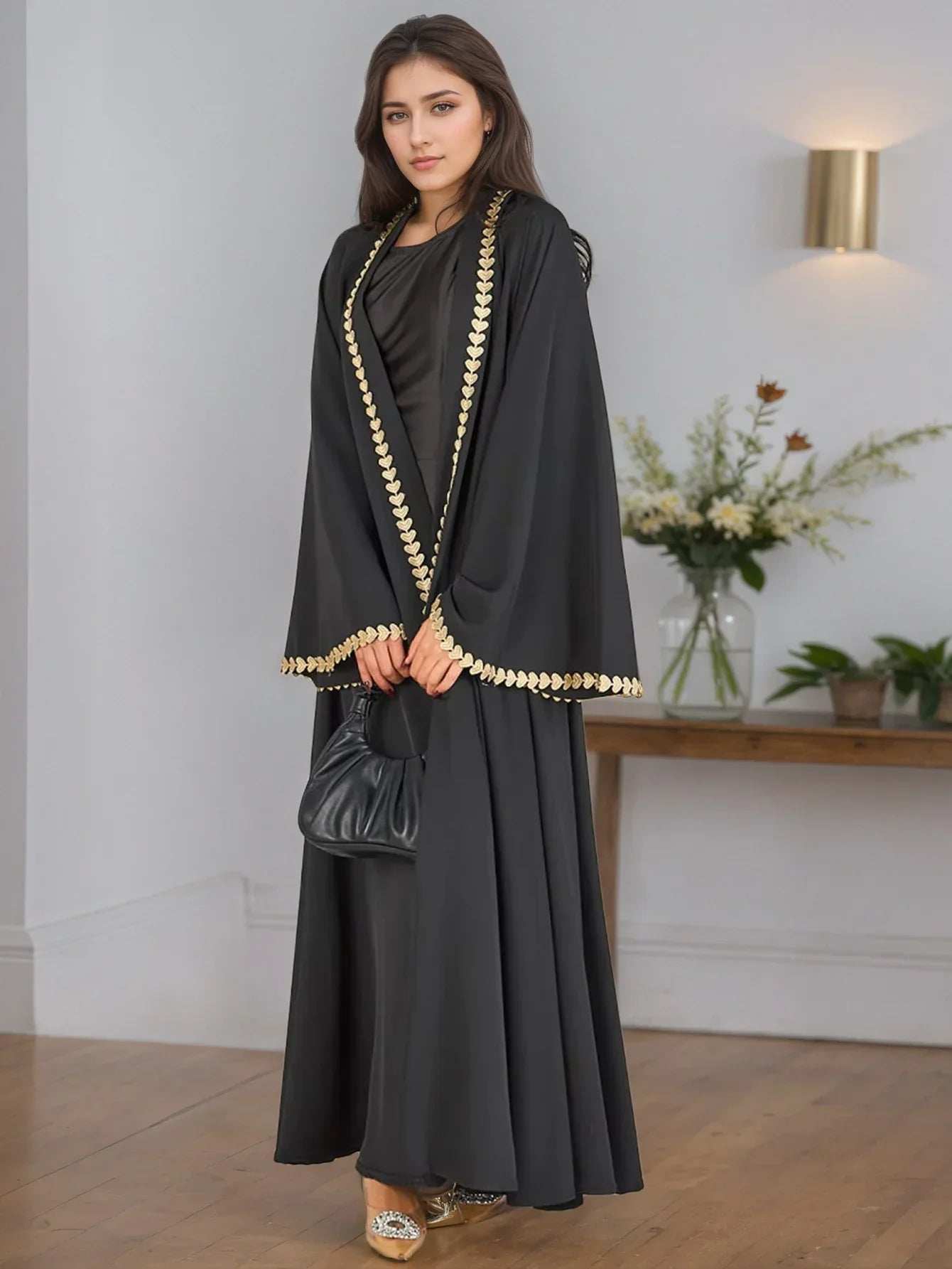 Emerald Gold Edge Abaya - Abaya Vida