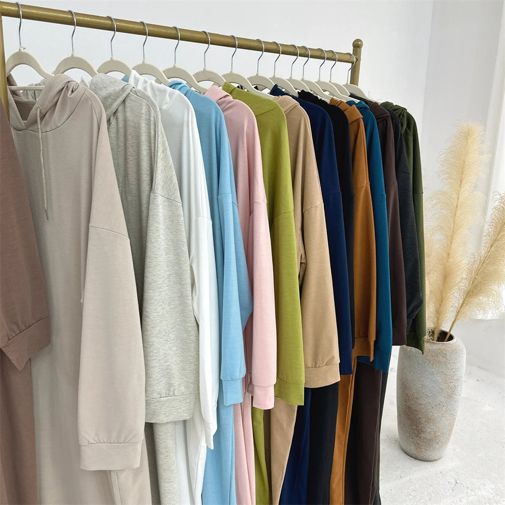 Ramadan Hoodie Abaya – Soft Jersey Pullover Prayer Robe