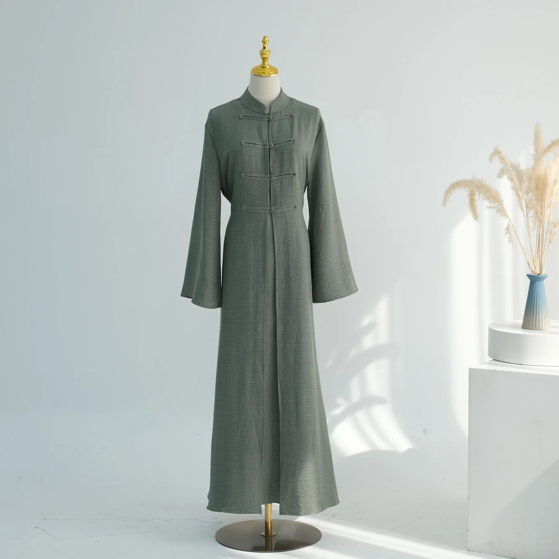 Two-Piece Arabic Modest Abaya Set – Cardigan & Inner Dress | AbayaVida