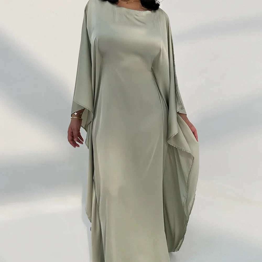 Satin Cloak Style Abaya - Abaya Vida