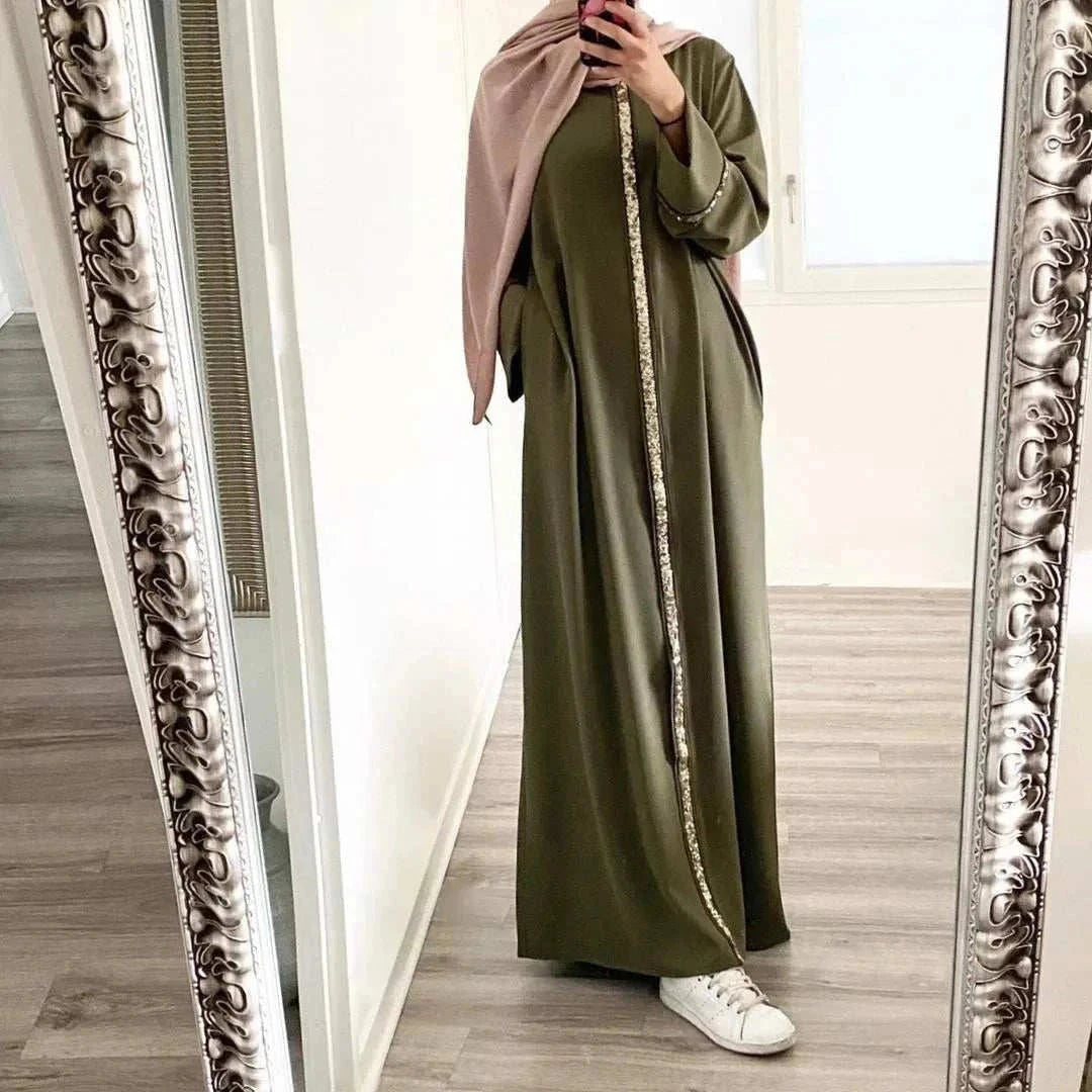 Arabian Style Abaya – Dubai Inspired Chiffon Modest Abaya -  Light Brown / S -  Abaya Vida