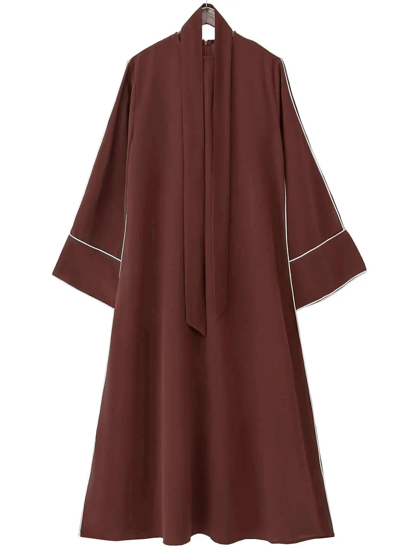Aurelia Belted Luxe Abaya – Structured Sleeve Closed Abaya -  Black / M -  Abaya Vida