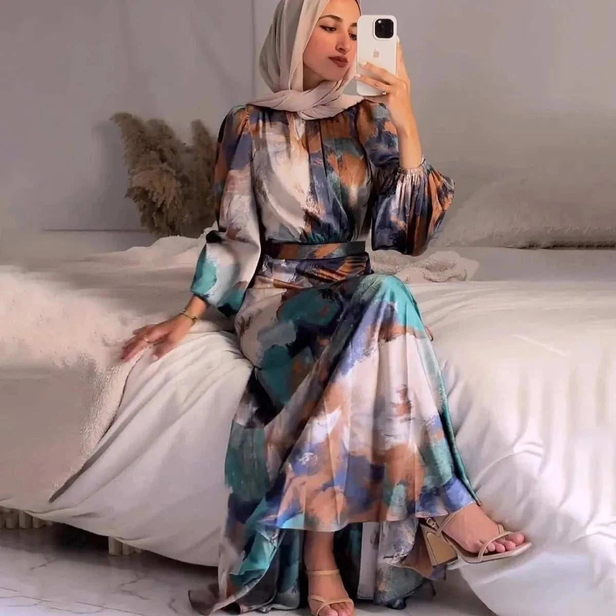 Blooming Elegance Floral Abaya – Modest Party Wear Abaya -  S -  Abaya Vida